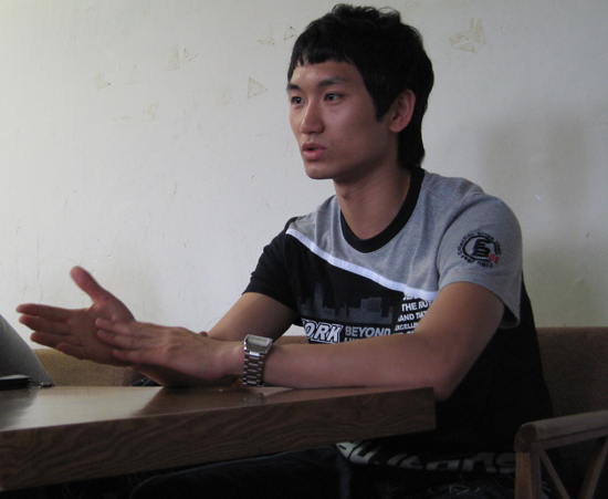 태권도 시범단을 이끈 양성기 주장