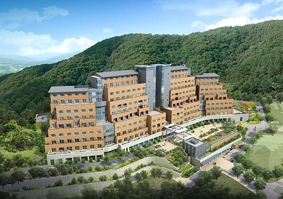 현재 명교생활관에 공사중인 새 기숙사의 조감도. 시설팀