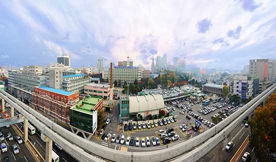 우리학교 동산캠퍼스(동산병원) 전경. 동산의료원